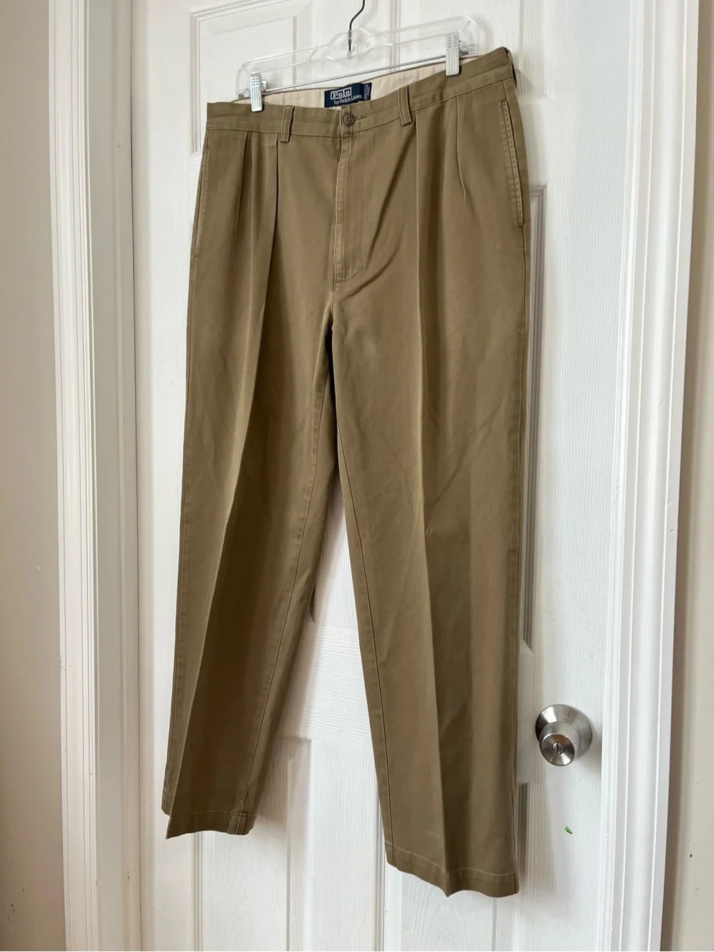 Polo Ralph Lauren Andrew pants Men’s Pleated Khaki brown Chinos pants size 36x30